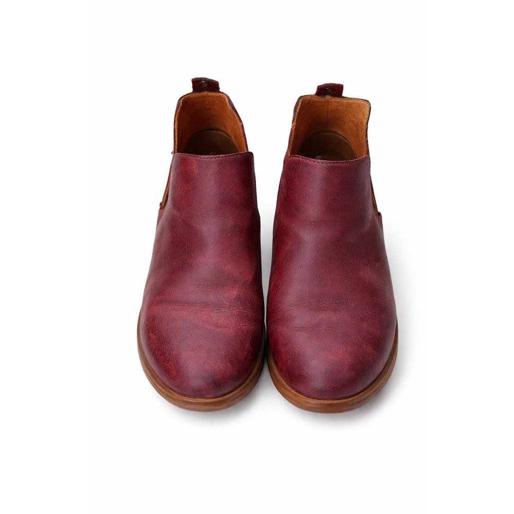 Kodiak Burgundy‎ Oxblood Leather Slip On Ankle Boots Artisan Women 8 EU 38.5